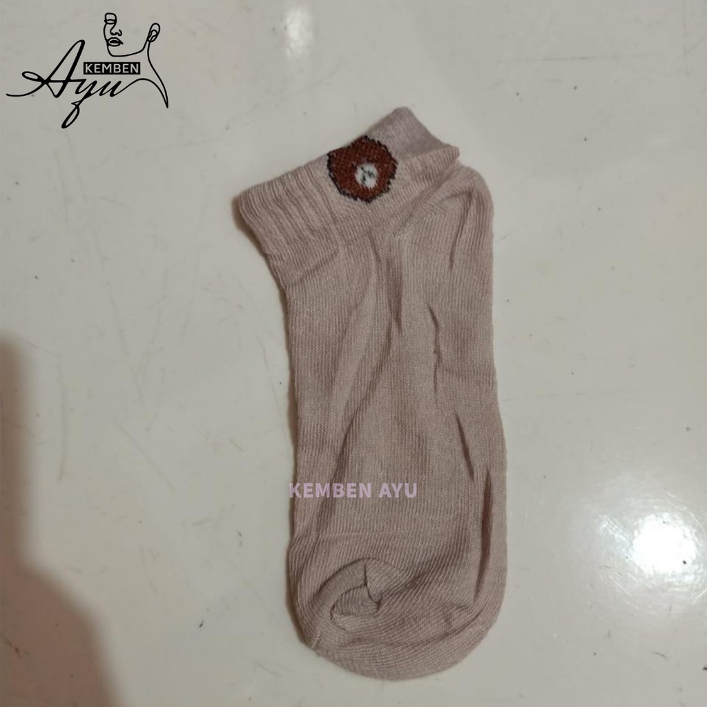 Kaos Kaki Pendek Ankle Wanita Dewasa Motif Beruang Tebal Ala Korea Kaoskaki Bear Tipis Semata Cewek Pelangi Invisible Low Socks Nibras Lucu Mini Tumit Warna Hitam Peach Pastel Kulit Angle Minion Anti Slip Kain Angkle Polos Bts Mata Halus Import Premium-1