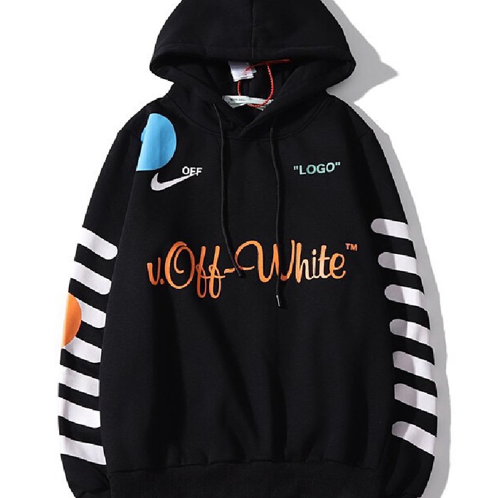 Jaket Hoodie Off White x Nike Sweater Off White 33 Black Edition