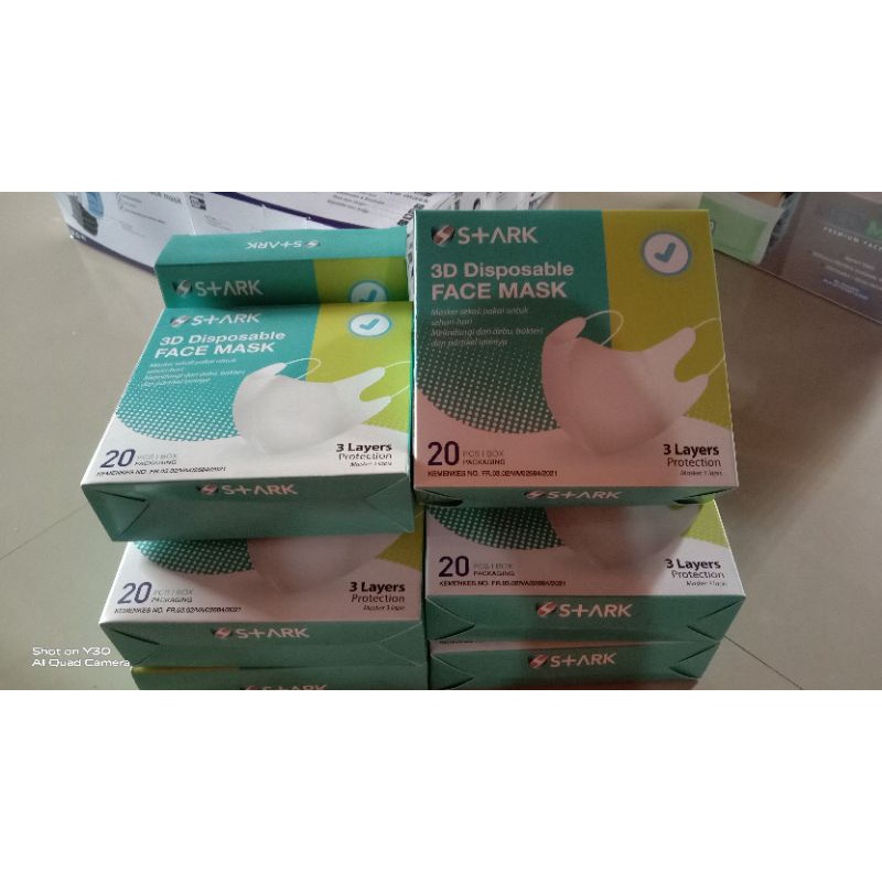 Masker Duckbill Stark putih dan Ccare hitam isi 20