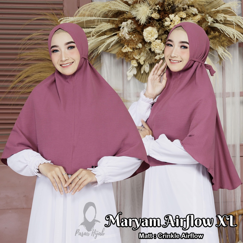 BERGO MARYAM TALI AIRFLOW SIZE L,XL HIJAB INSTAN NON PET CRINKLE AIRFLOW PASAR_HIJAB