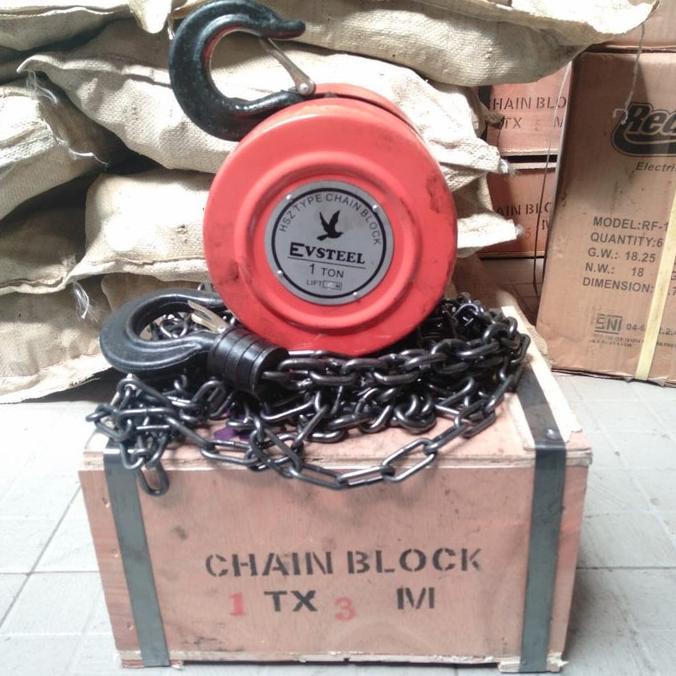 CHAIN BLOCK 1 TON 3 METER TAKEL KATROL KEREKAN 1 TON 3 METER
