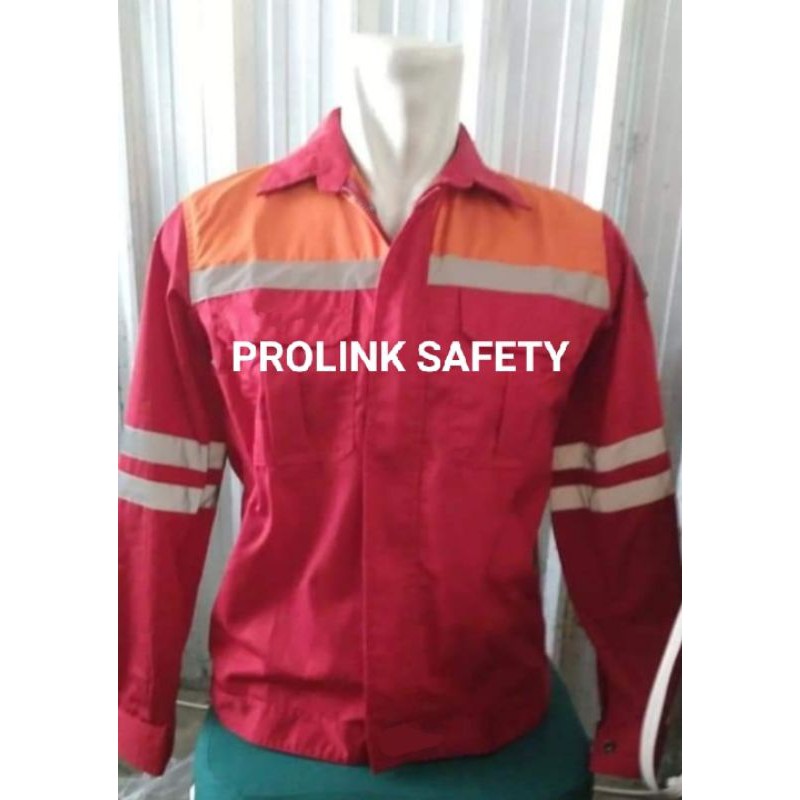 SERAGAM SAFETY MERAH ORANYE FREE LOGO