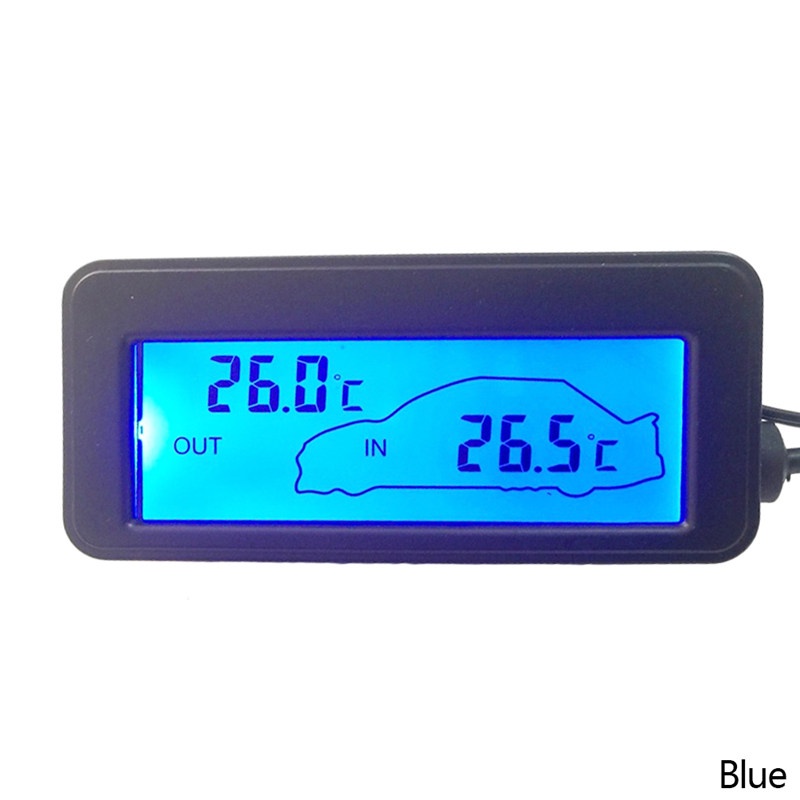 Tk Termometer Digital 12v Display Lcd Dengan Kabel 1.5m Untuk Mobil / Indoor / Outdoor