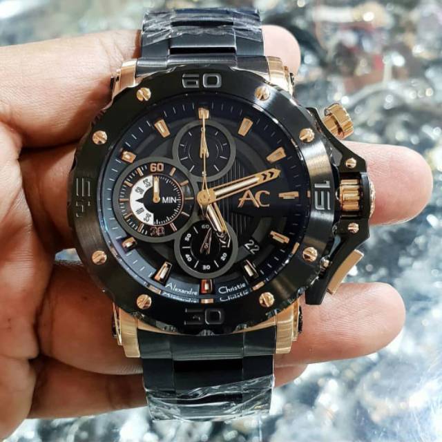 JAM ALEXANDRE CHRISTIE ORIGINAL AC 9205 READY TERMURAH JAM PRIA ROSEGOLD