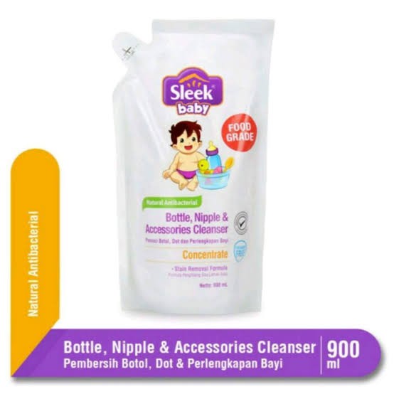 Sleek Bottle and Nipple Cleanser Bayi Refill 900ml - Sabun Pembersih Botol dan Dot Bayi