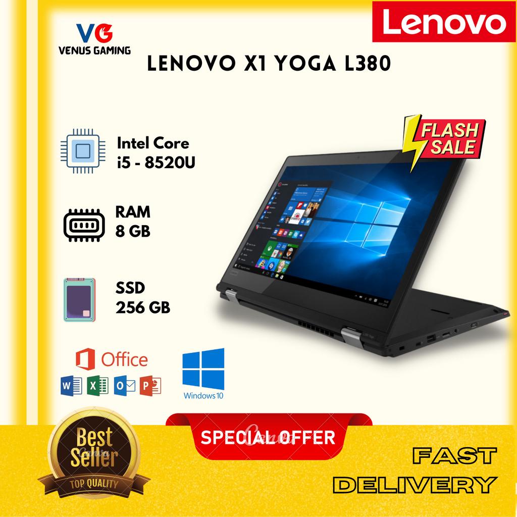 Promo Laptop Lenovo Yoga L380 i5 i7  - Gen 8 With Pen Stylish / 8GB RAM / SSD 256GB - Second