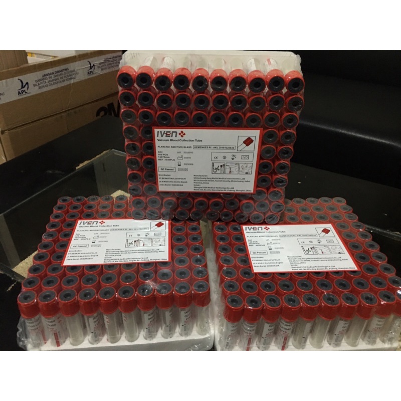 vacutainer PLAIN 3 mL kaca tabung reaksi 3mL