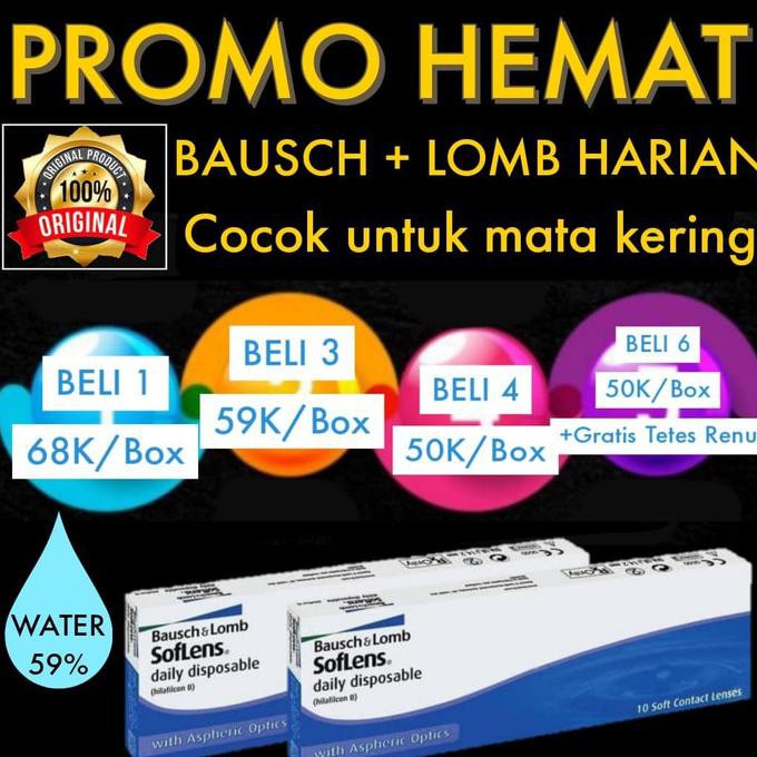 

50Ntrwx Softlens Minus Clear Bening Bausch And Lomb Harian Day Sldd10 02Xrtx05