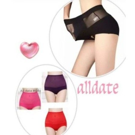 Celana dalam korset seamless perut tinggi wanita cd anti jeplak semi transparant lace sexy adem