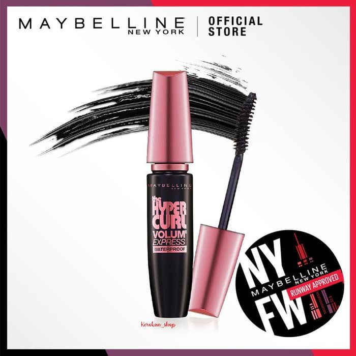 Maybelline Hypercurl Volum Express Waterproof Mascara (100% ORI)