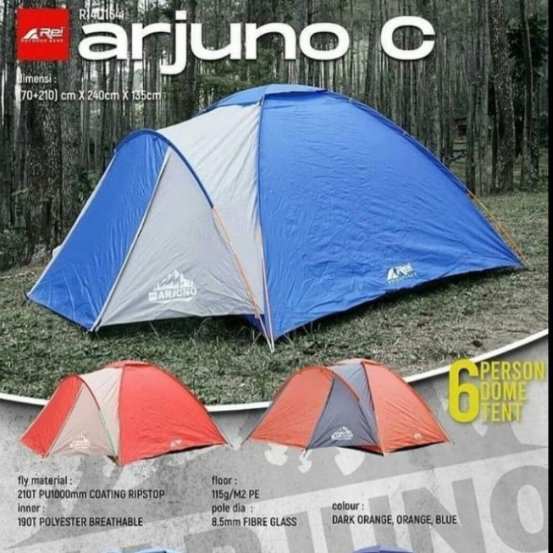 Tenda Camping REI Dome Tent Arjuno C Kapasitas 6 Orang Arei Outdoorgear
