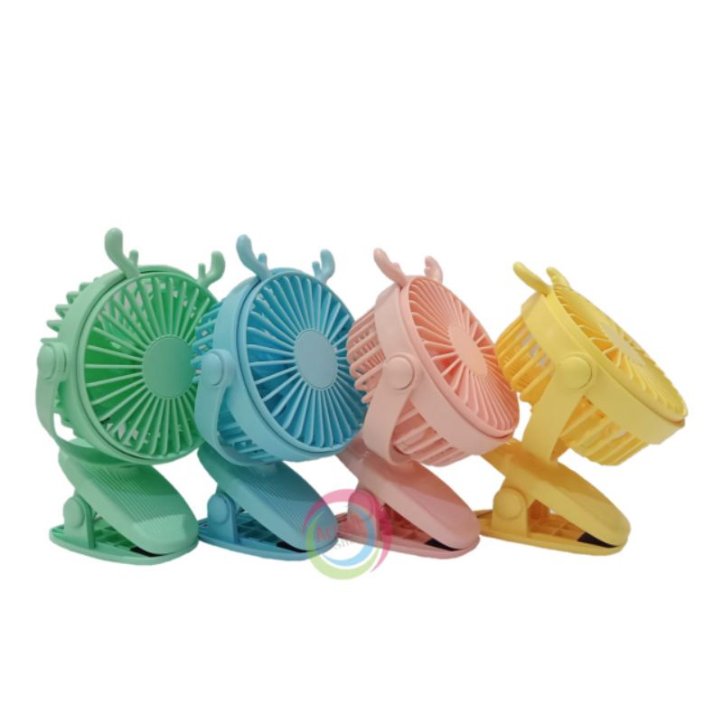 Kipas Angin Jepit Portable mini Lighting / MINI FAN JEPIT PUTAR 360°