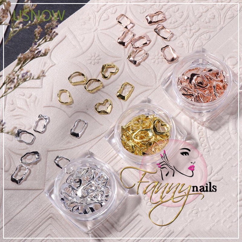 NAIL CHARM ABSTRACT ROUND GAYA JEPANG HIASAN KUKU GOLD METAL ABSTRAK