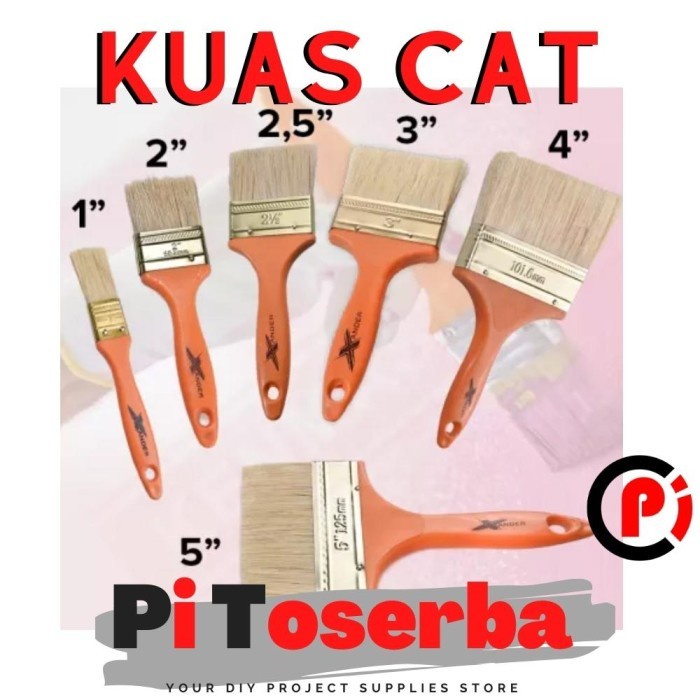 XANDER Kuas Cat Gagang PVC Plastik Ukuran 5 Inch 125mm