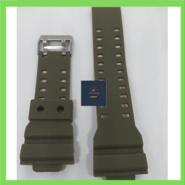 TALI JAM TANGAN CASIO G-SHOCK GA-100 GA 100 WARNA HIJAU ARMY RUBBER STRAP CASIO G-SHOCK GA100