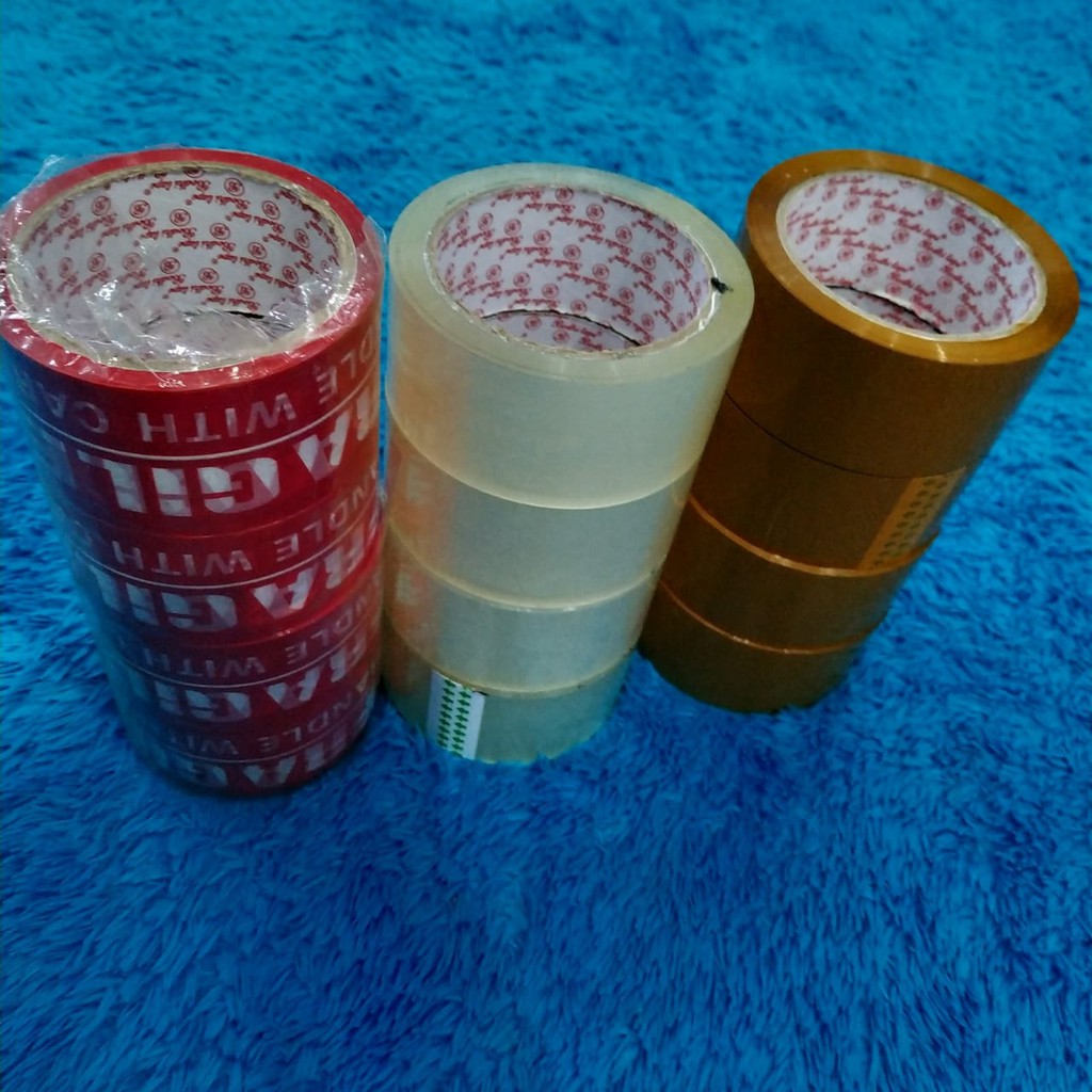 

Lakban Solatip Isolasi OPP Bening/Coklat 2 Inch 45mm x 90 Yard 45micron / LAKBAN FRAGILE 2INCH 50 YARD 2" 50Y 48MM X 50Y MERAH
