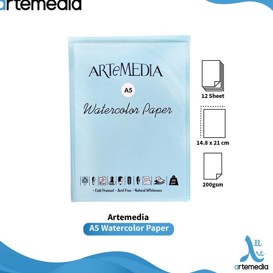 

Kertas Cat Air Artemedia A5 Watercolor Paper (ART. F7708)