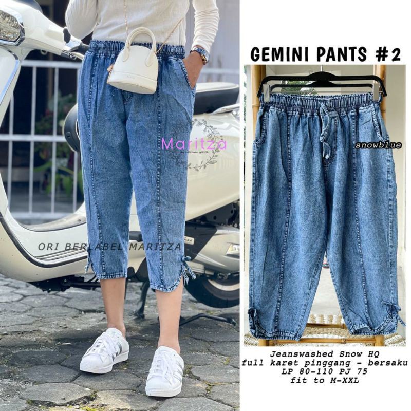 Gemini Pants #2 GFS | Celana Baggy Jeans Wanita Boyfriend Pendek 7/8