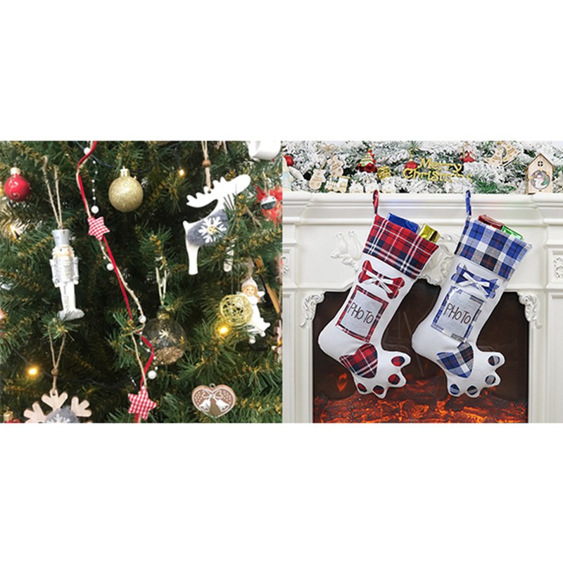 Hot Sale 2 Pcs Christmas Decoration Chain Ribbon 2 Pcs Christmas Tree Hanging Party Tree Xmas Decor Stocking Shopee Indonesia