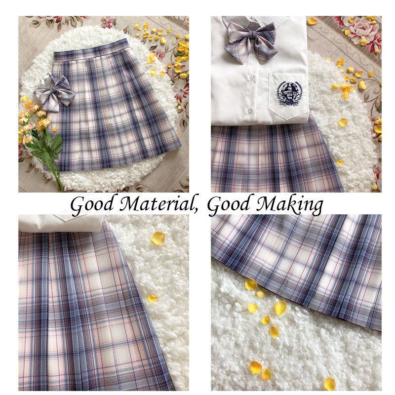 【Wetrose】Tiktok Influencer Fashion JK Jepang Uniform Original Short Skirt Full College Style Student Suit Lattice Seifuku Set Musim Panas Costume Rok Pendek Gaya Kuliah Gaya Siswa Wanita Muda