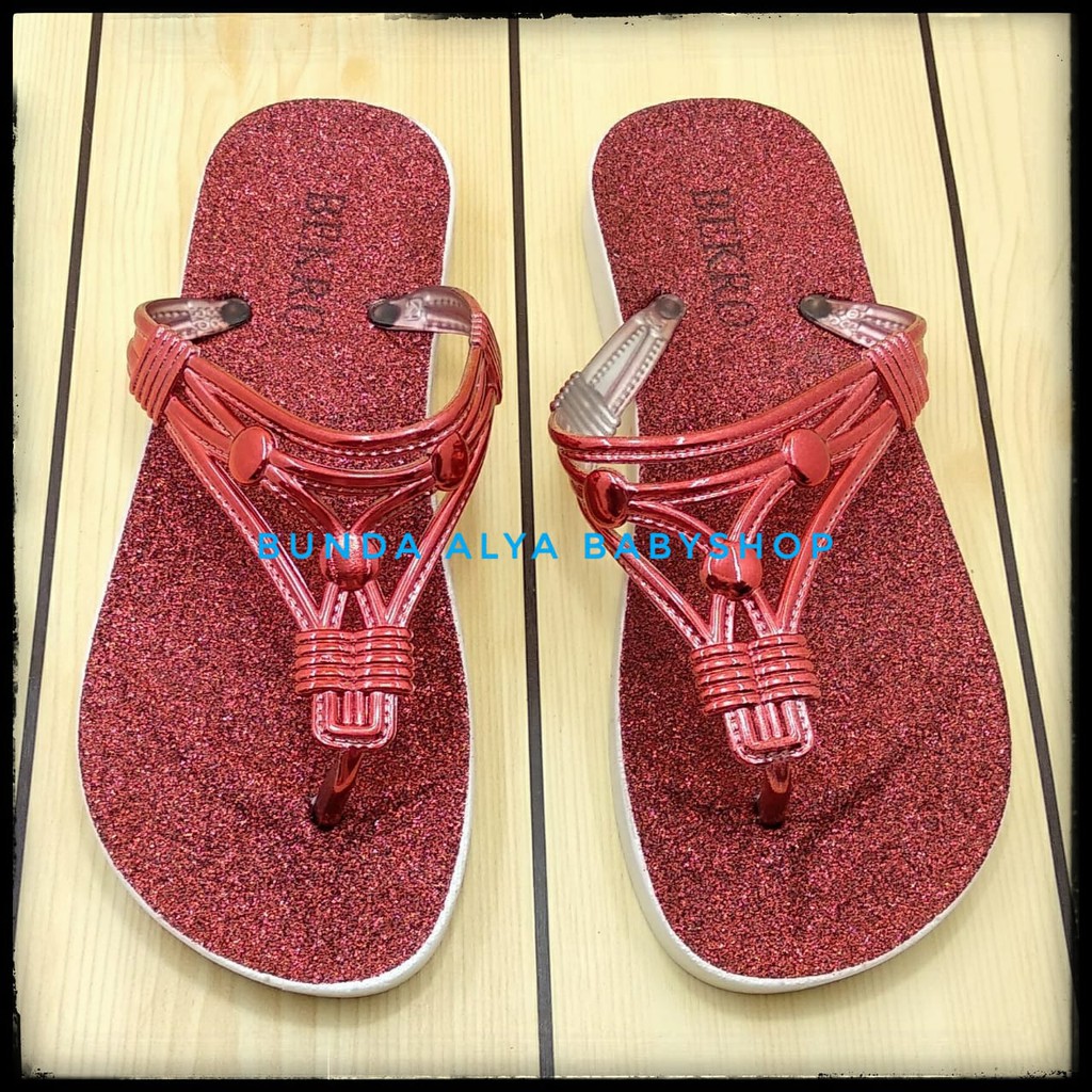 Sendal Jepit Wanita MERAH Size 36 - 40 - Sandal Jepit Perempuan Casual Flat - Sandal Cewek Trendy