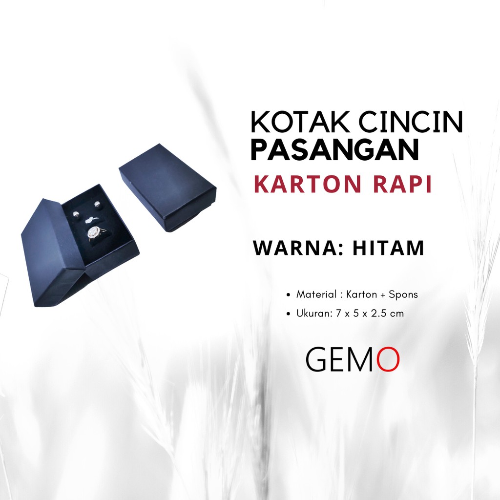 Kotak Cincin Pasangan Model Kardus - Box Perhiasan Tempat Jewelry Couple Ring Tunangan Set Tempat Jewelry Murah Cocok Untuk Gift / Hadiah, Lamaran, Mahar Pernikahan, Hantaran Tunangan, Seserahan Pernikahan