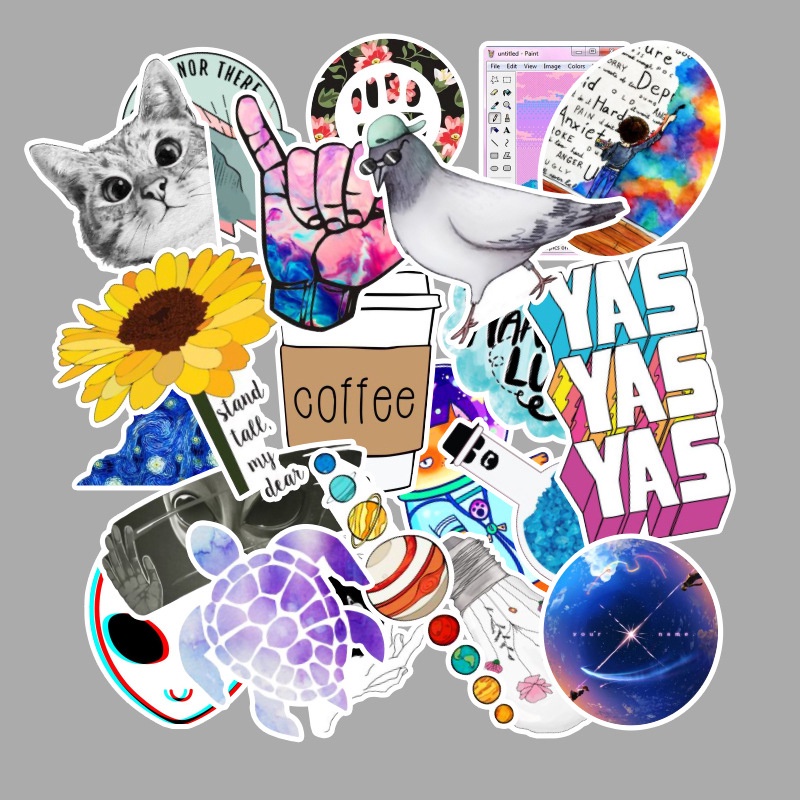 50/53/103Pcs Waterproof Refrigerator Skateboard Decoration Mixed Decals Laptop Sticker