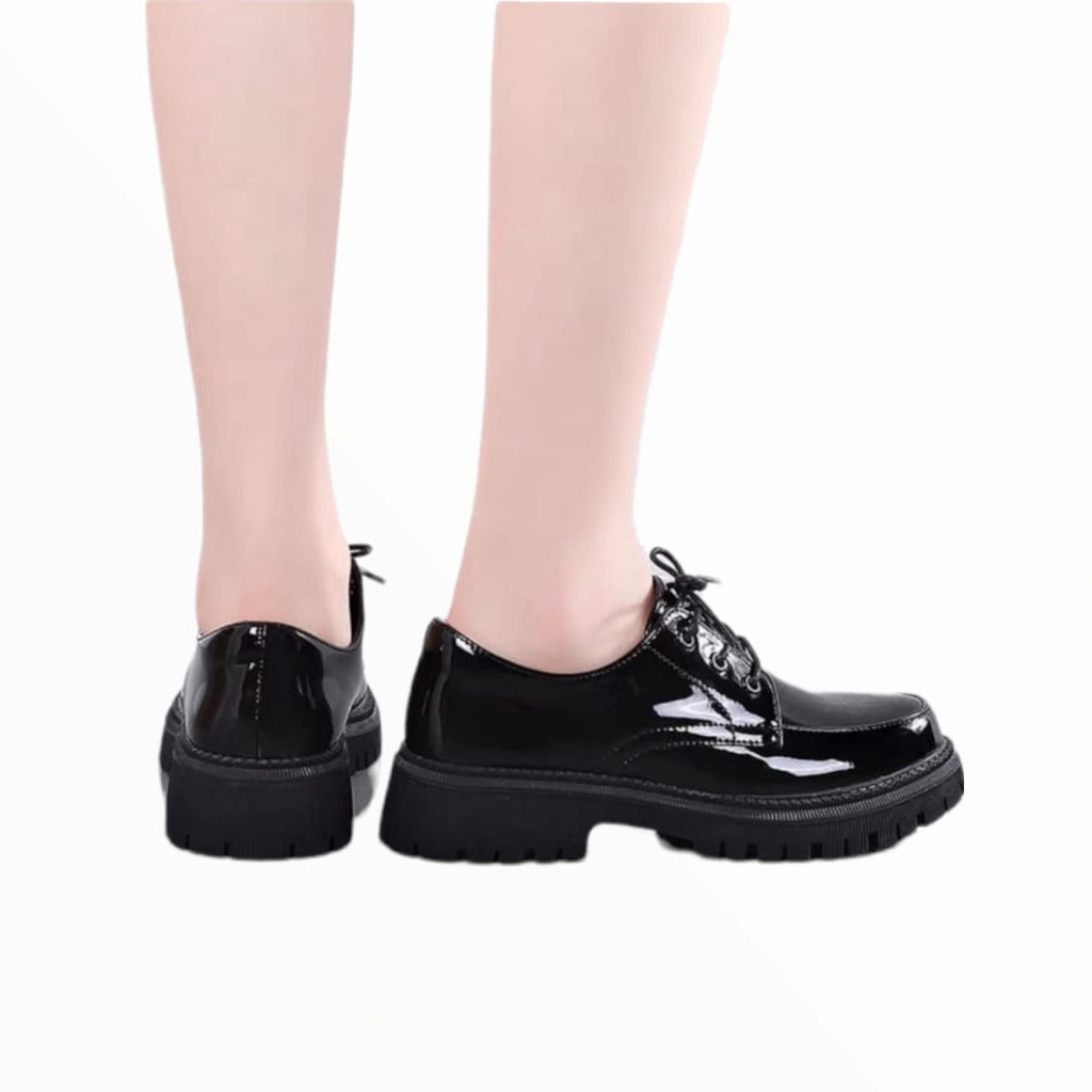 Sepatu Sekolah Remaja / Dewasa ''FMS'' Sepatu Loafer Docmart Premium Glosy Dof BTS 029