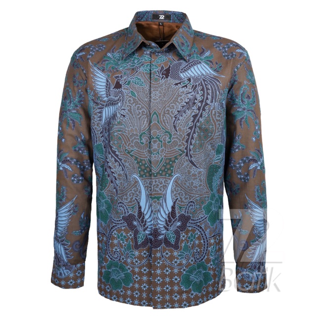 KEMEJA BATIK PRIA Lengan Panjang Premium Warna Coklat Biru Hijau 726915 Cap 72 - Baju Kemeja Atasan Pakaian Setelan Batik Pria Cowok Laki Laki Remaja Keluarga Kantor Lengan Panjang Modern Slimfit Slim Fit Premium Kekinian