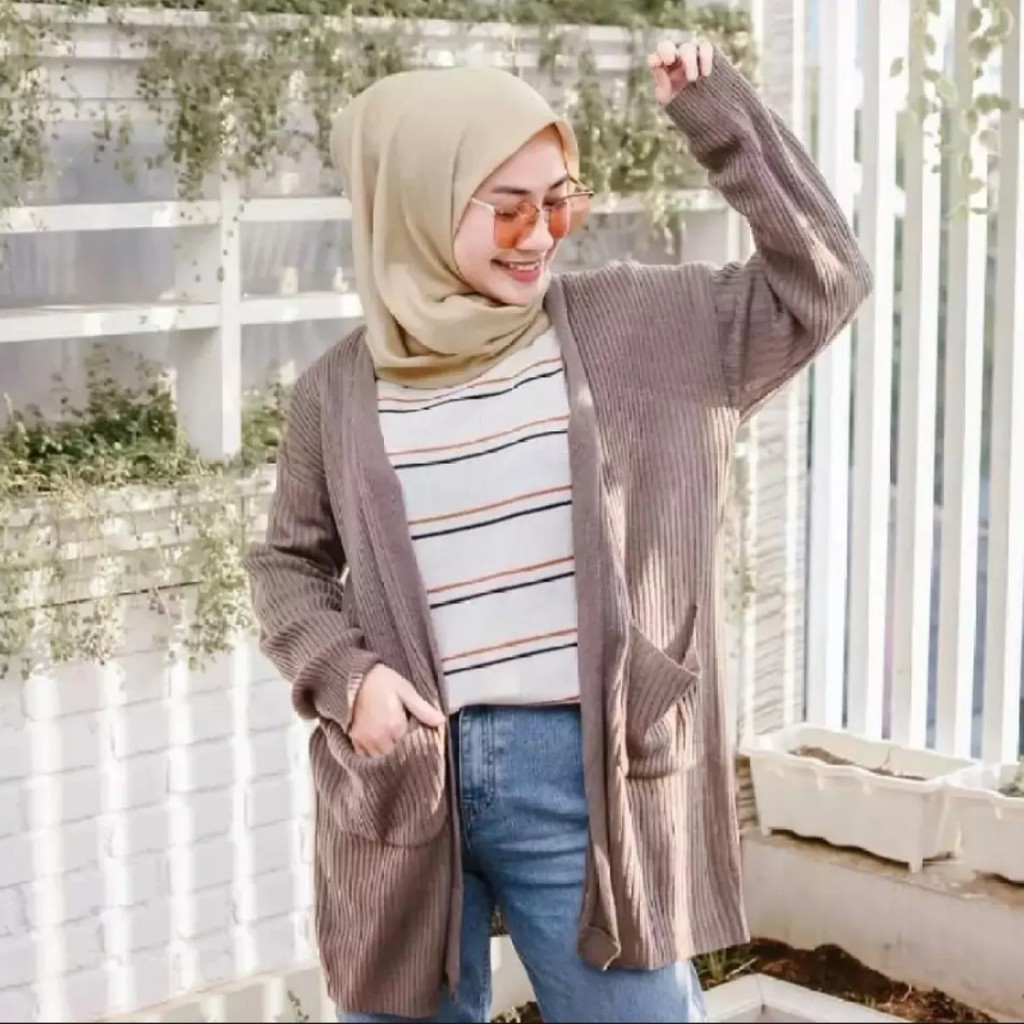 Cardigan Belle Oversize / Cardigan Rajut Wanita / Long Cardigan Rajut / Belle Cardy Rajut