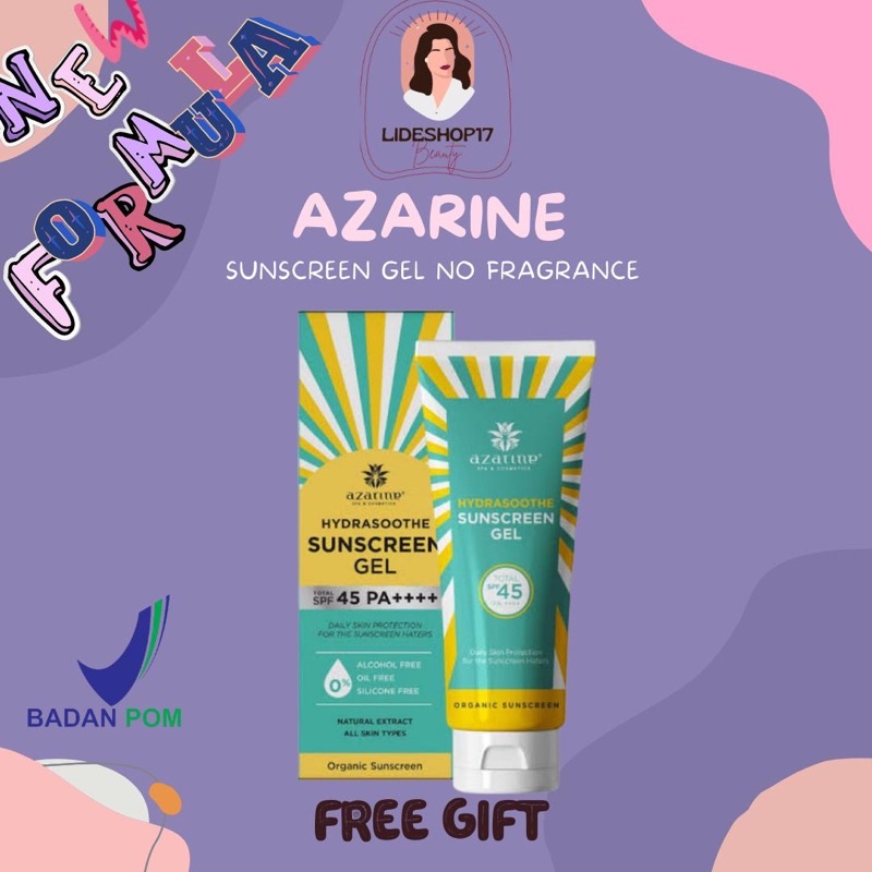 [READY] AZARINE HYDRASHOOTHE SUNSCREEN GEL SPF 45 PA+++++ / SUNSCREEN AZARINE