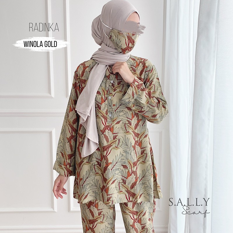 Piyama Set Radinka Rayon Premium Winona gold, One Set Rayon by Sally Scarf
