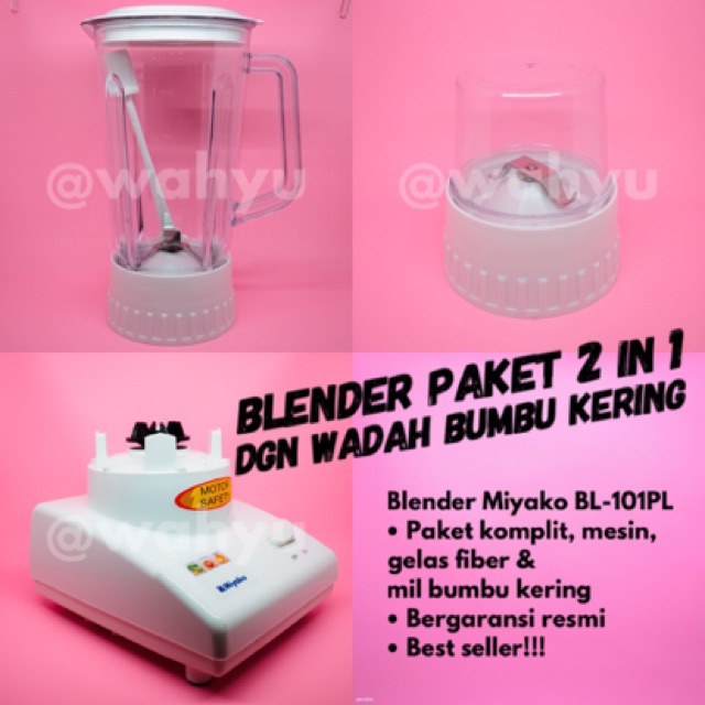 Miyako Blender 101PL Blender 2 In 1 - BL 101 PL fiber plastik Garansi Resmi