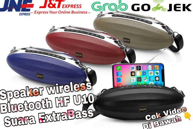 Speaker bluetooth portable U10 bonus tali gantung dan radio super Bass