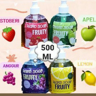 Sabun Cuci Tangan 500 ML Buah Buahan | Hand Soap Fruity 500ml | Pembersih Kuman Virus | Sabun Cair