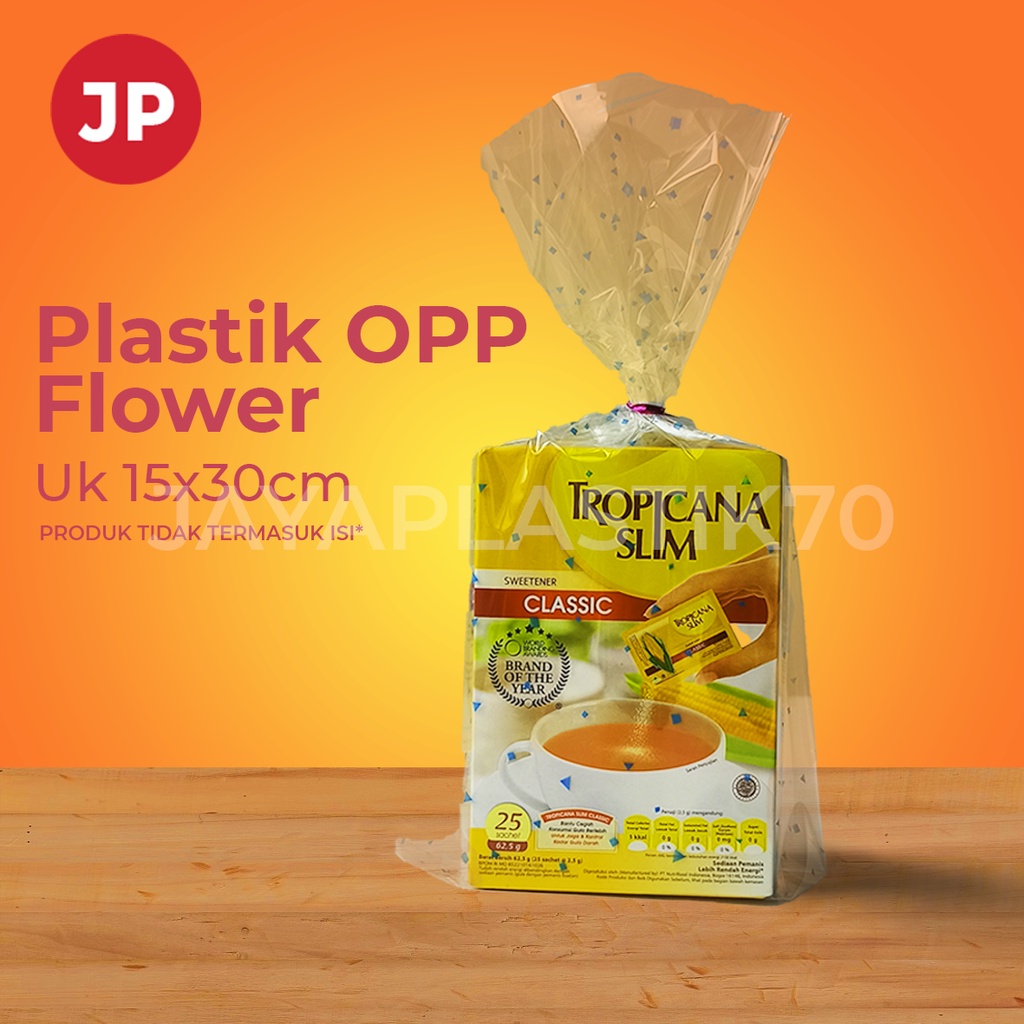 Plastik ultah / plastik souvenir Opp pembungkus makanan uk: 15 x 30 + Pita kawat Isi 12
