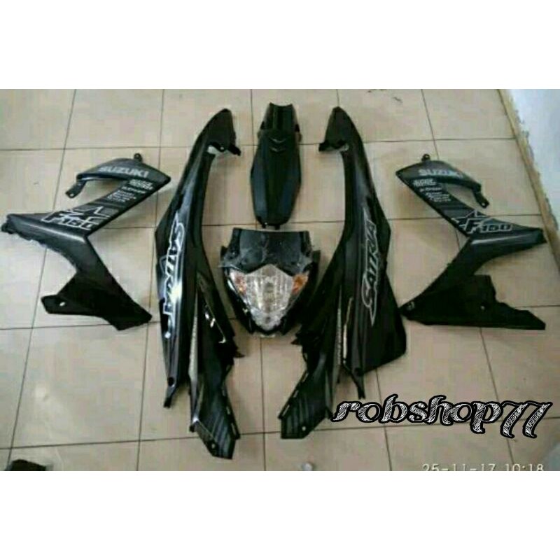 FULL SET BODY HALUS PLUS STRIPING SUZUKI SATRIA FU FACELIFT/SATRIA FU FL HITAM