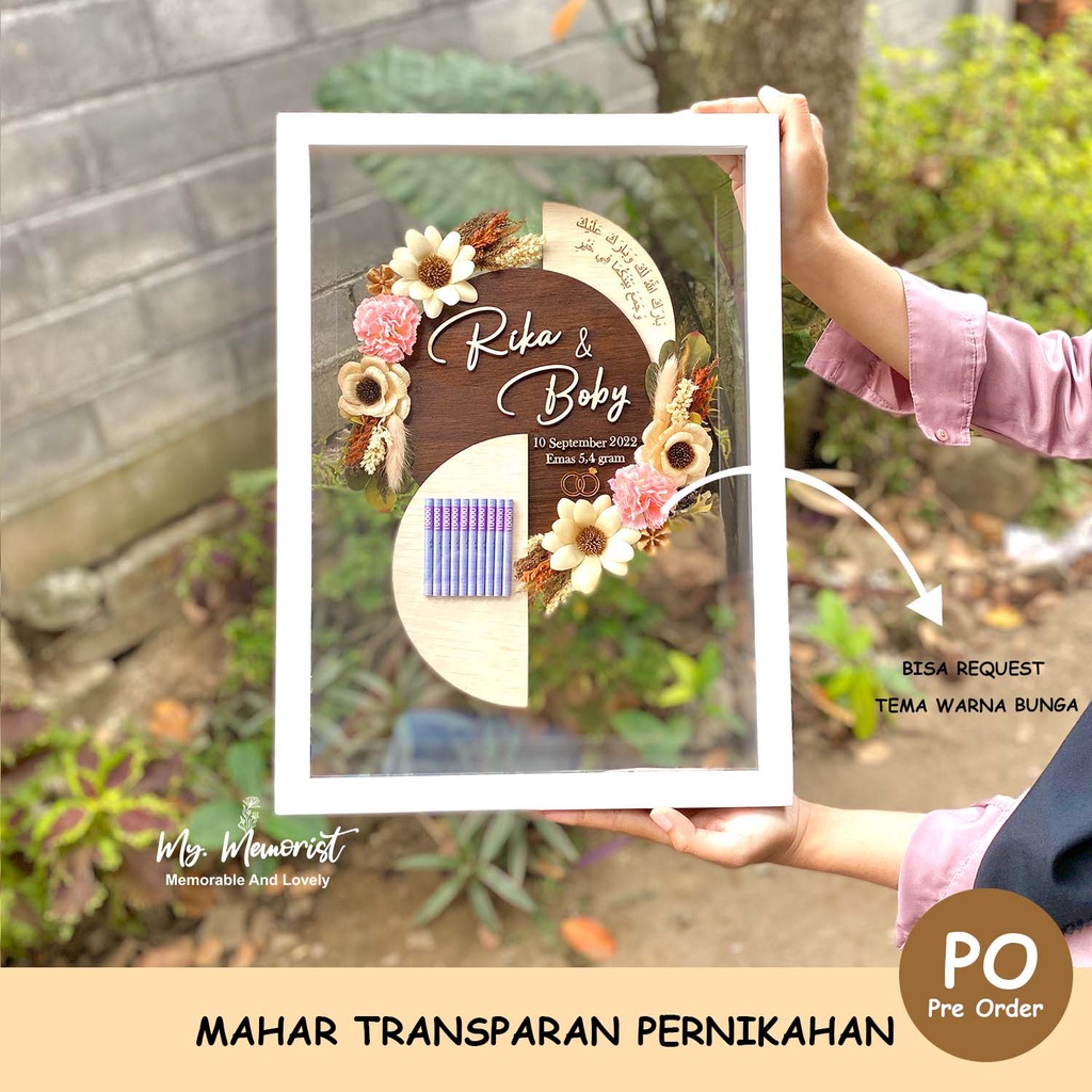 Mahar Transparan Pernikahan bingkai mahar / mahar nikah / mahar rustic / mahar modern / mahar bunga 