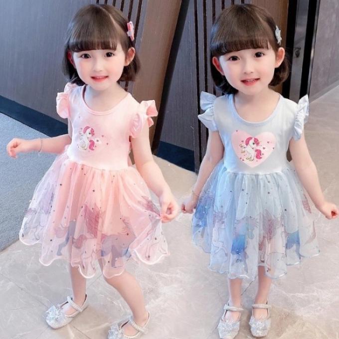 Dress Anak Unicorn Import,Gaun Pesta Anak Unicorn Termurah