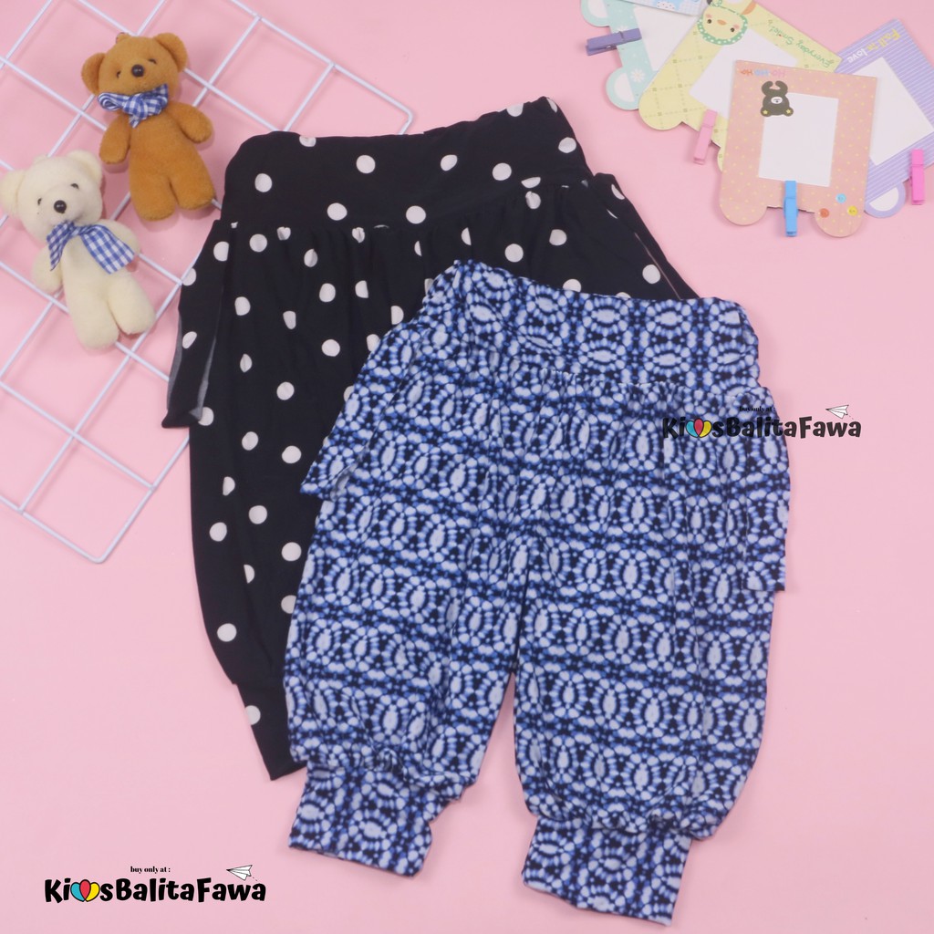 Aladin Carlissa Uk 1-2 Tahun / Celana Anak Cewek Murah Panjang Pants Harian Motif Lucu Bahan Adem