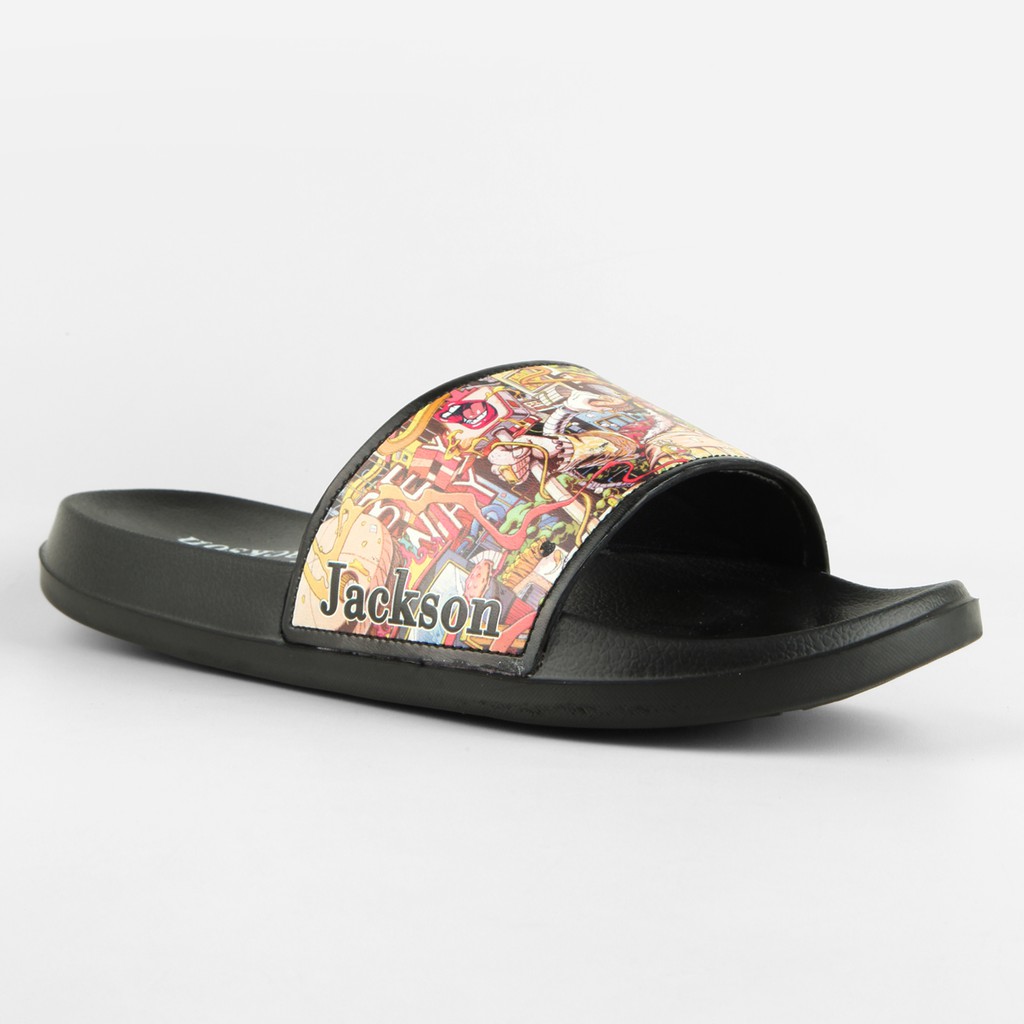 Sandal Slide Jackson High 2JE Black / Ramayana Jatinegara