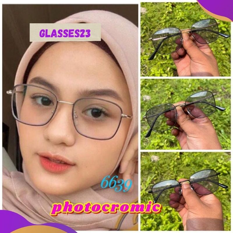 (FREE BOX + LAP)Original - Asli - Kacamata Gaya Anti Sinar UV - Unisex - kacamata Gaya Korean Style Fashion 2021 Fashion Pria/Wanita Kekinian - Kacamata Lensa Photocromic TERMURAH