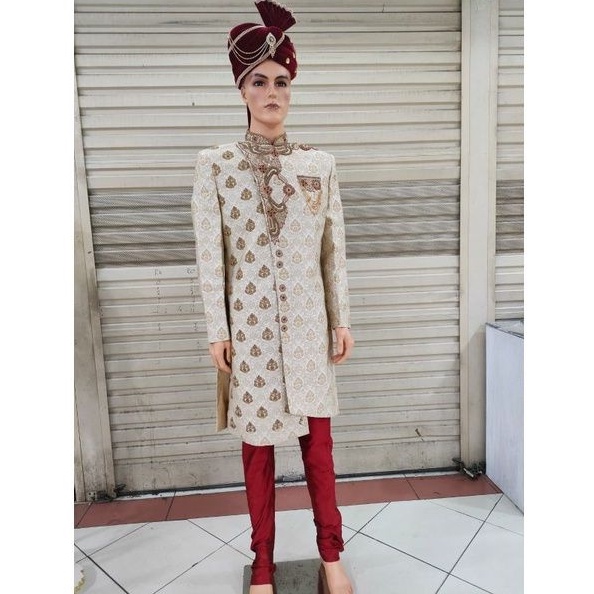 sherwani baju india cowok mewah pernikahan jas pengantin