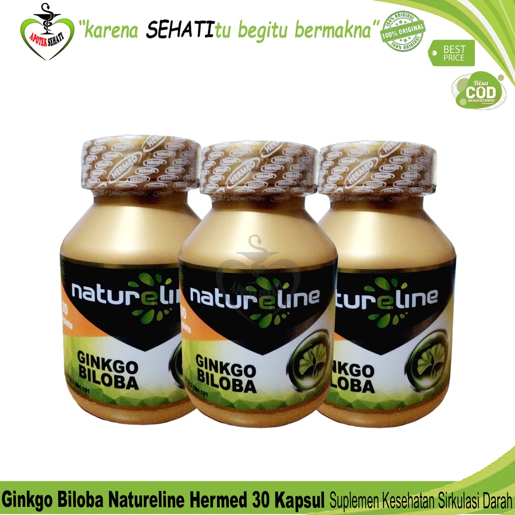 Natureline Ginkgo Biloba Hermed 30 Kapsul Suplemen Kesehatan Sirkulasi Darah