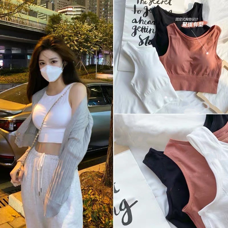 Murmerofficial B051 BRA SPORT YOGA TALI STRAP BAHAN TIPIS SPORTY TANK TOP MODEL CROP KOREA IMPORT