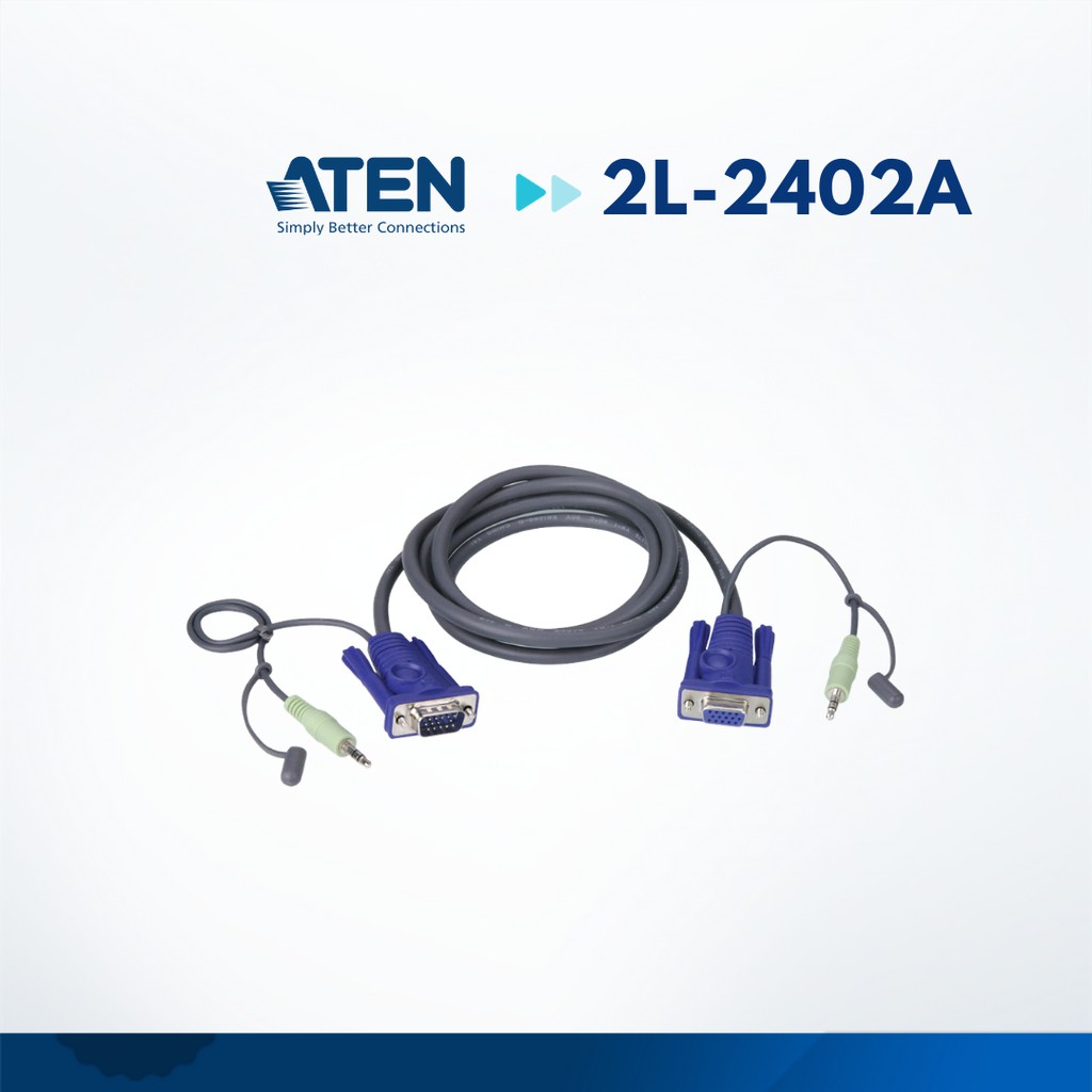 ATEN 2L-2402A 1.8M VGA Cable with Audio