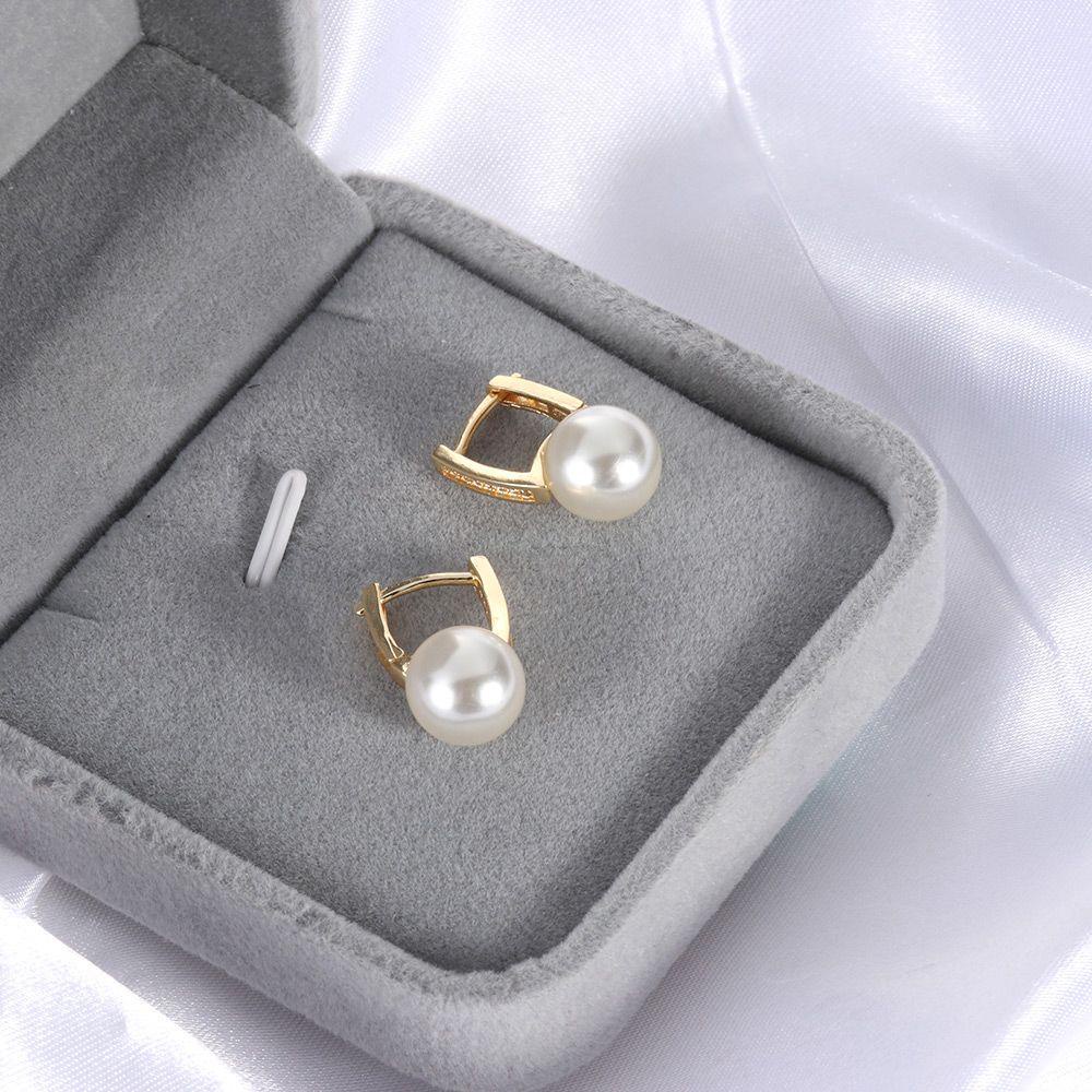 Preva Anting Hoop Wanita Zircon Mengkilap Isi Emas 18K