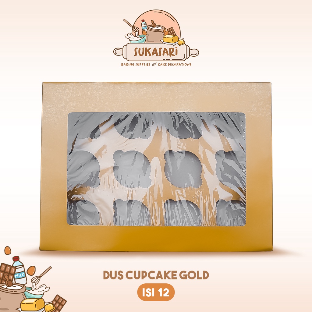 

Sukasari - Box Gold Cupcake Isi 4 / 6 / 9 / 12 / Dus Kue Muffin / Kotak Cup Cake