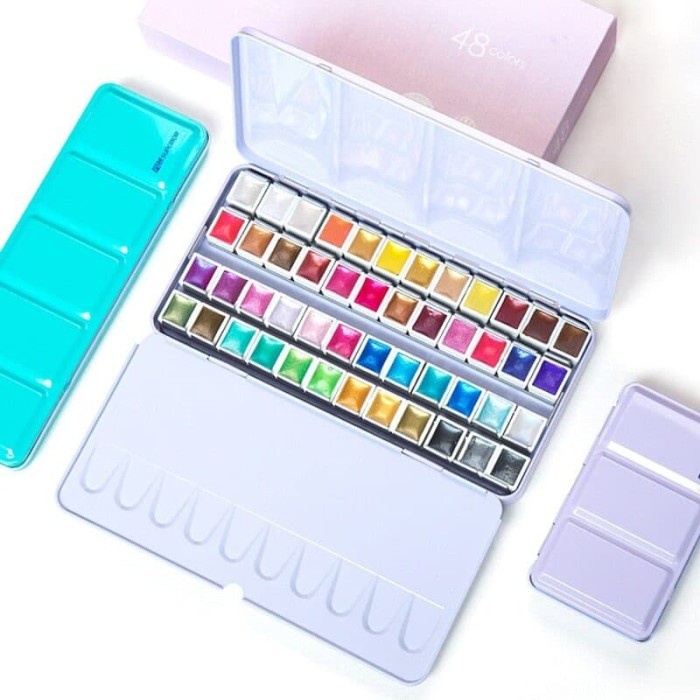 

Superior 48 Colors Solid Metallic Watercolor Paints Set