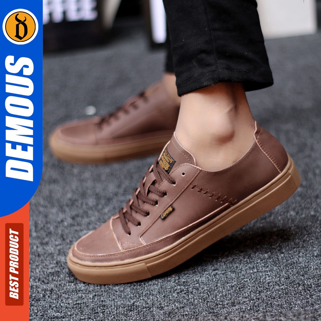 DEMOUS Dantex - Sepatu Sneakers Pria Casual Kulit Asli Original